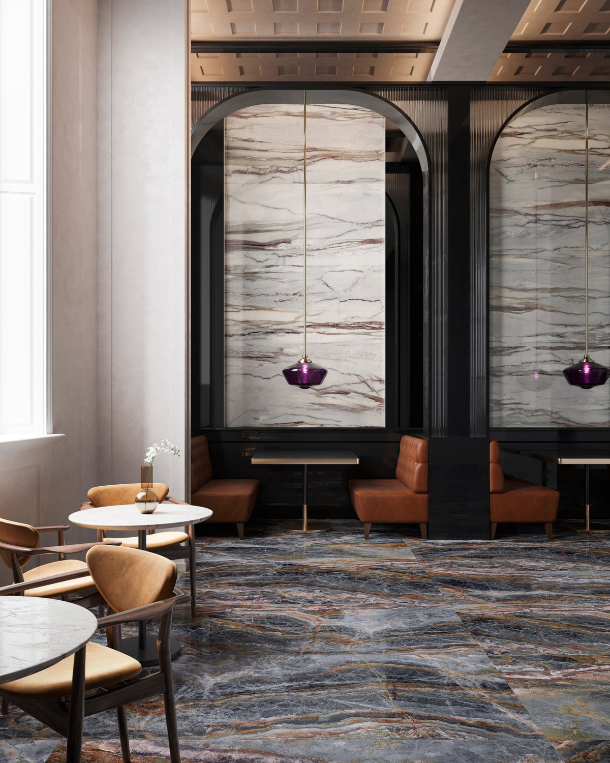 Piso Porcelanato Star - Marble Purple | Interni